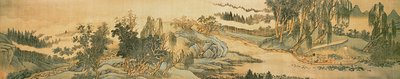 Handscroll depicting a landscape with the colophon poem, Fishing in Willow Brook, Chinese by Wang Hui